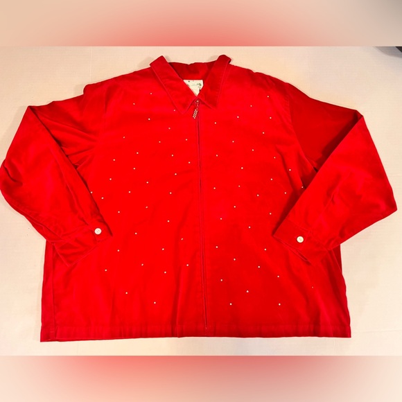 The Quacker Factory Red Velvet Style  Rhinestone Accent Jacket Size 3X NWT - Picture 5 of 5
